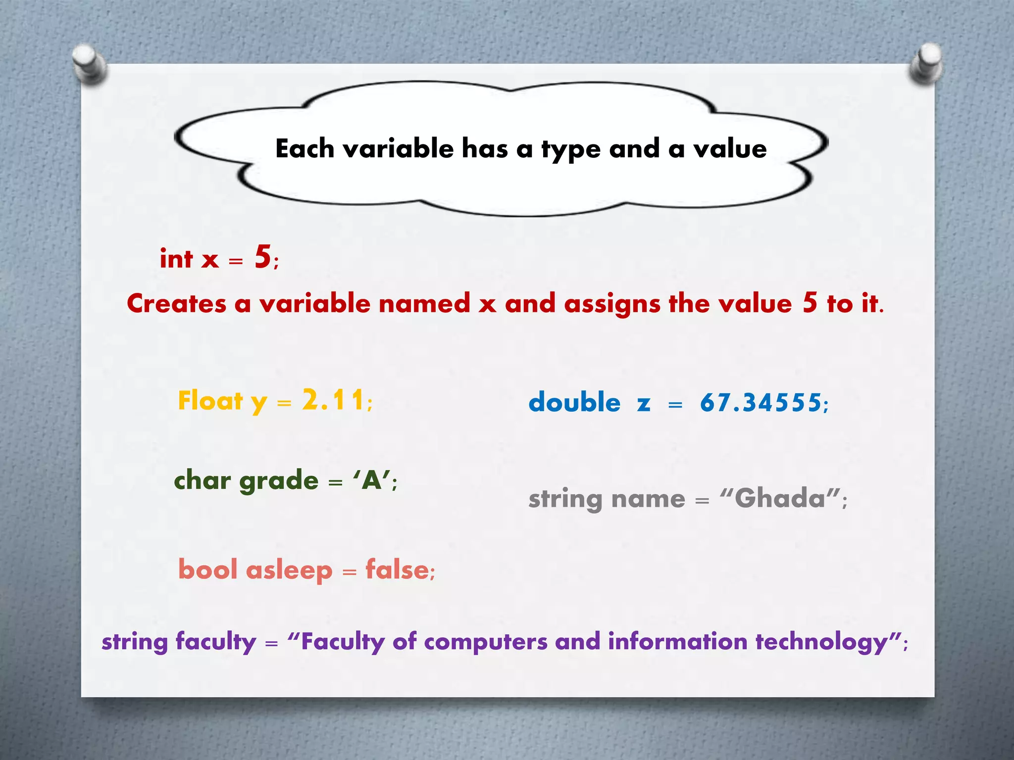 Data types and variables | PPT