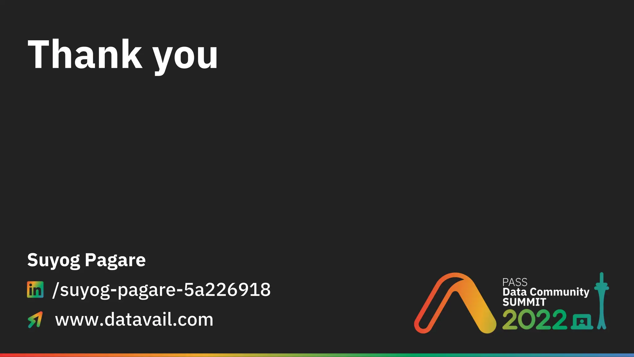 Thank you Suyog Pagare /suyog-pagare-5a226918 www.datavail.com 