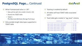 Mastering PostgreSQL Storage: The Complete Tale of the TOAST Table and ...