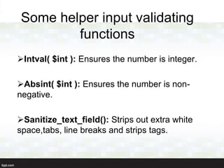 Rabin Shrestha: Data Validation and Sanitization in WordPress | PDF