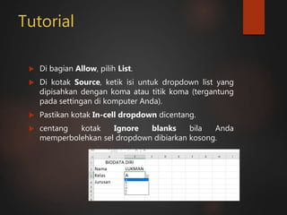 Data validation ms. excel | PPTX