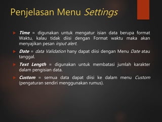 Data validation ms. excel | PPTX