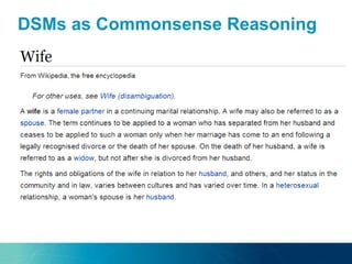 DSMs as Commonsense Reasoning
 