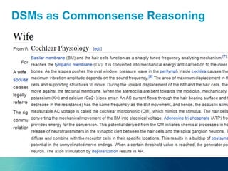 DSMs as Commonsense Reasoning
 