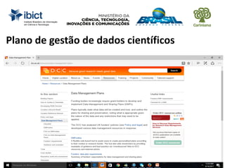Plano de gestão de dados científicos
 