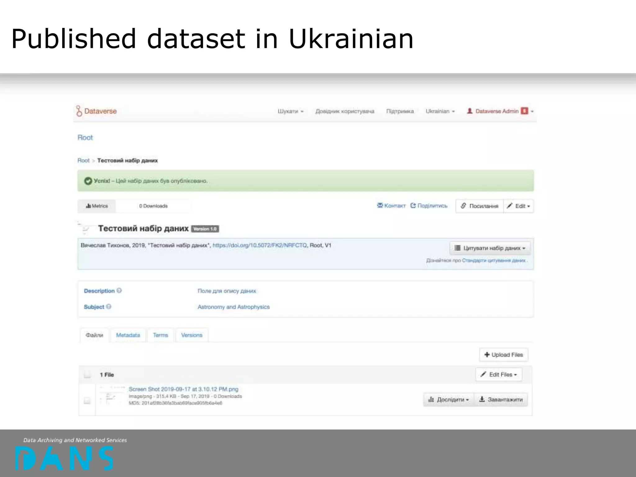 Published dataset in Ukrainian
 