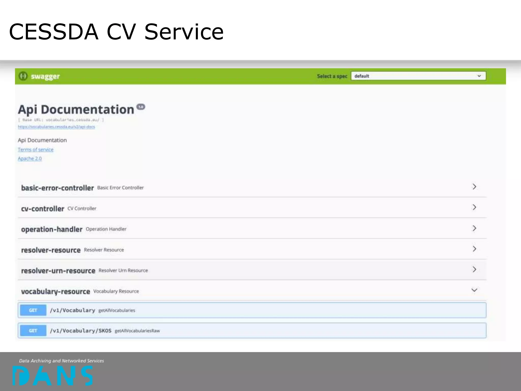 CESSDA CV Service
 