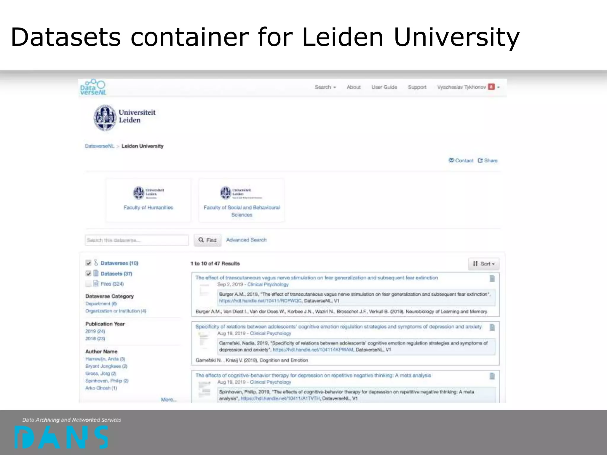 Datasets container for Leiden University
 
