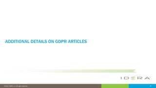 35© 2017 IDERA, Inc. All rights reserved.
ADDITIONAL DETAILS ON GDPR ARTICLES
 