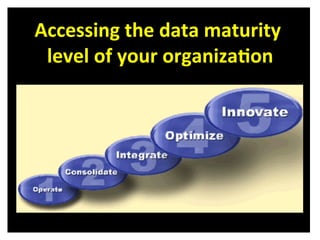  
Accessing	
  the	
  data	
  maturity	
  
level	
  of	
  your	
  organiza8on	
  
 