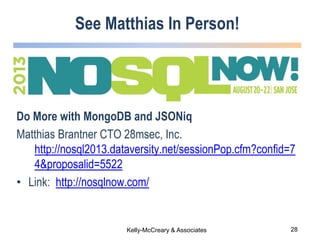 NoSQL Now! Webinar Series: Innovations in NoSQL Query Languages  