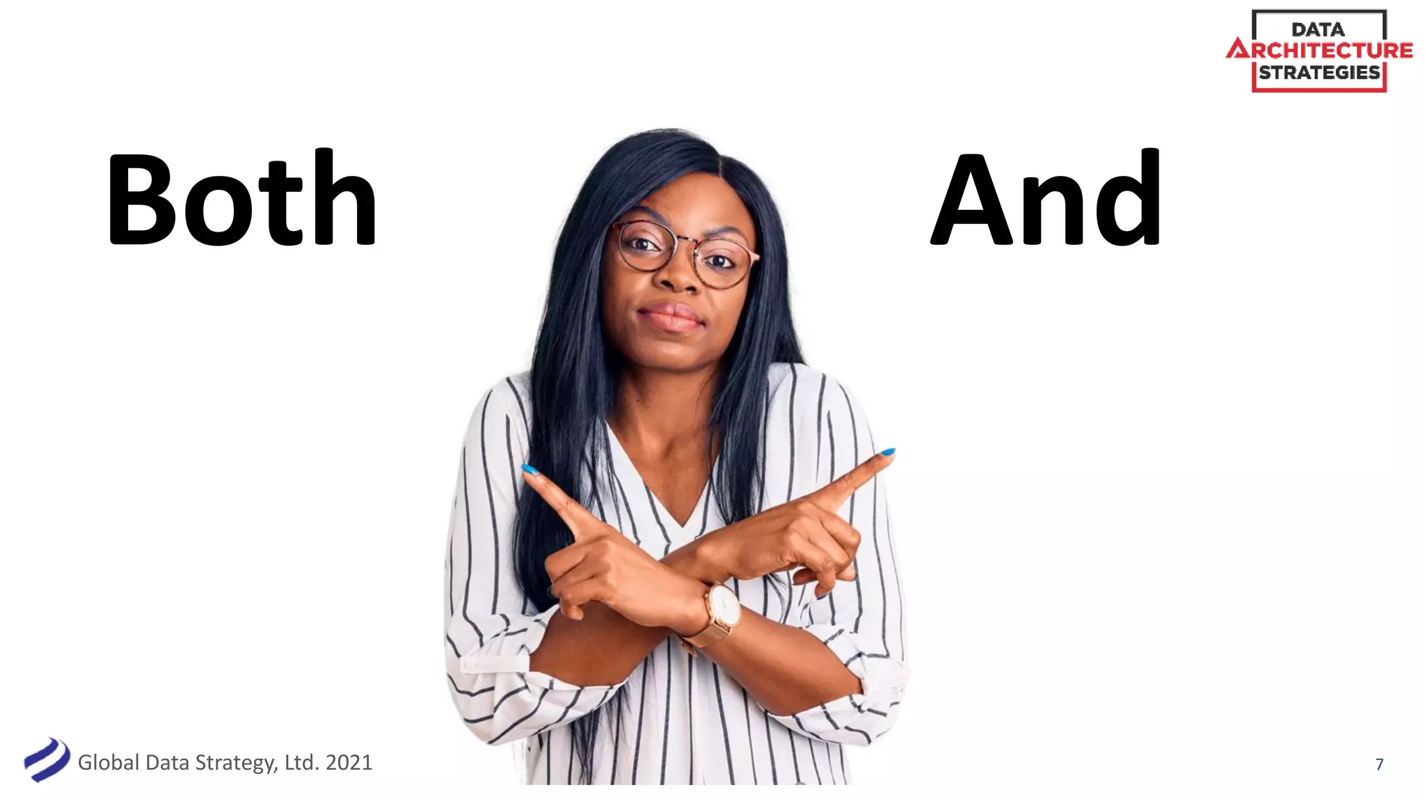 Global Data Strategy, Ltd. 2021 7
Both And
 