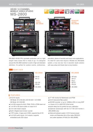 MS-2800BMS-2800A
MS-2800A MS-2800B
122012-2013 Product Guide
MS-2800
MS-2800
AD-100
SE-2800 SE-2800
12 DSKSDIS
 