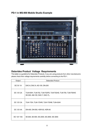 Datavideo PD-1 Power Distribution System | PDF
