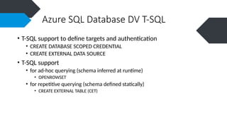 Data Virtualization con Azure SQL Database | PPTX