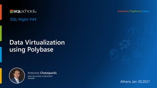 Antonios Chatzipavlis
DATA SOLUTIONS CONSULTANT
TRAINER
Data Virtualization
using Polybase
Athens Jan 30,2021
SQL Night #44
 