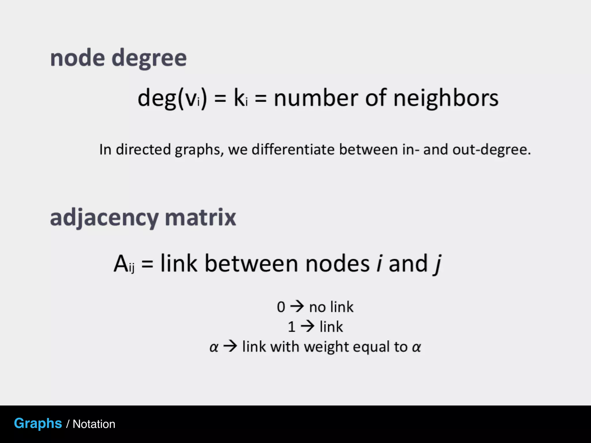 Graphs / Notation
 