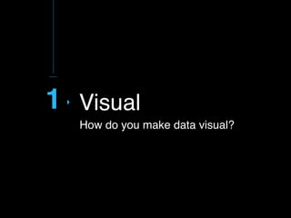 1
How do you make data visual?
Visual
 