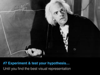 #7 Experiment & test your hypothesis…
Until you ﬁnd the best visual representation
 