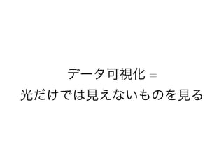 データ可視化 =
光だけでは見えないものを見る
 