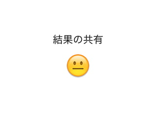 結果の共有
😐
 
