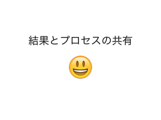 結果とプロセスの共有
😃
 