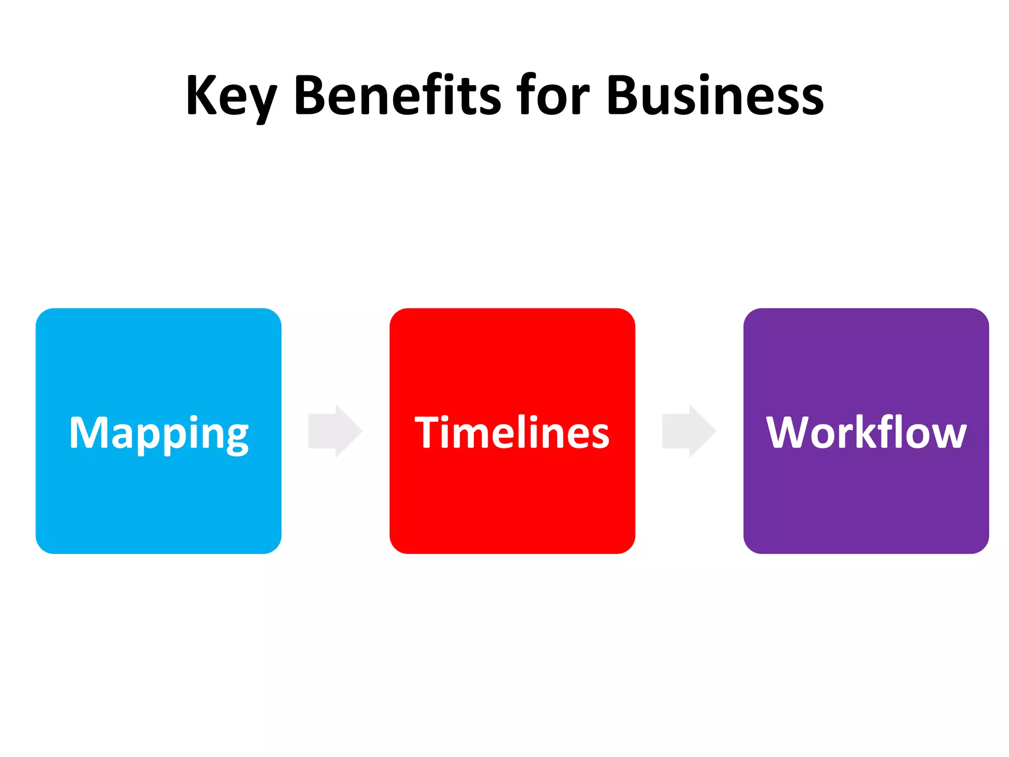 Key Benefits for Business 
Mapping Timelines Workflow 
 