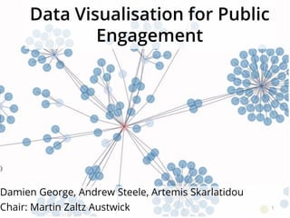 Data Visualisation for Public
Engagement
Damien George, Andrew Steele, Artemis Skarlatidou
Chair: Martin Zaltz Austwick 1
 