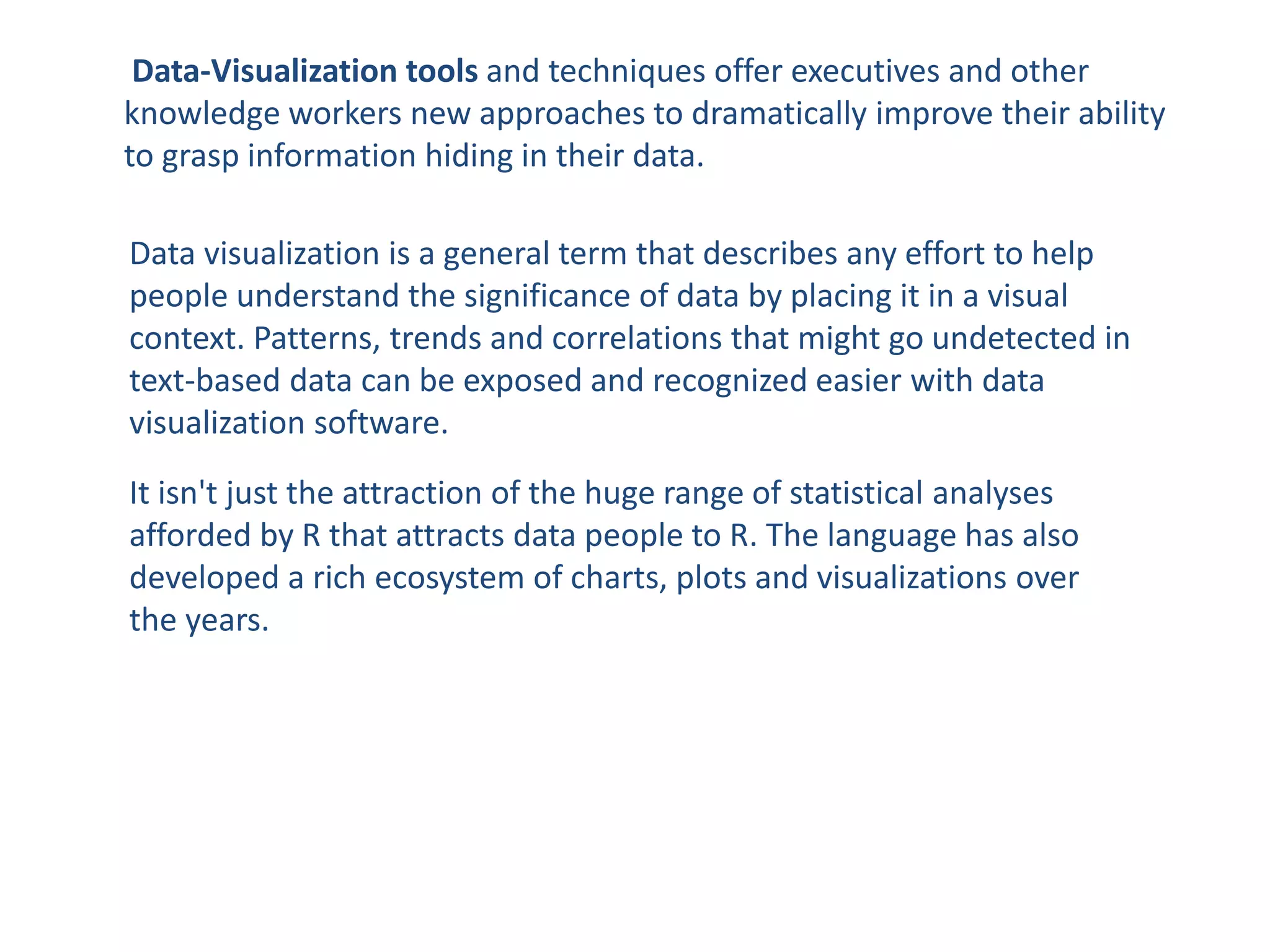 Data visualization using R | PPTX