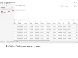 The Tableau Public screen appears as above.
 