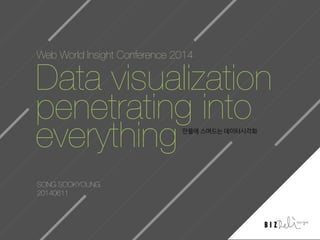 Data visualization
SONG SOOKYOUNG
20140611
Web World Insight Conference 2014
penetrating into
만물에 스며드는 데이터시각화
everything
 