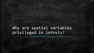 Why are spatial variables
privileged in infovis?

 