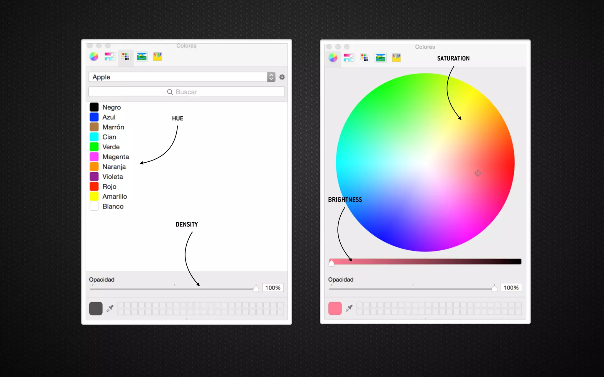 SATURATION
BRIGHTNESS
DENSITY
HUE
 