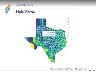 Visualization tools
HoloViews
23 / 34
Data Visualization in Python - @datapythonista
N
 