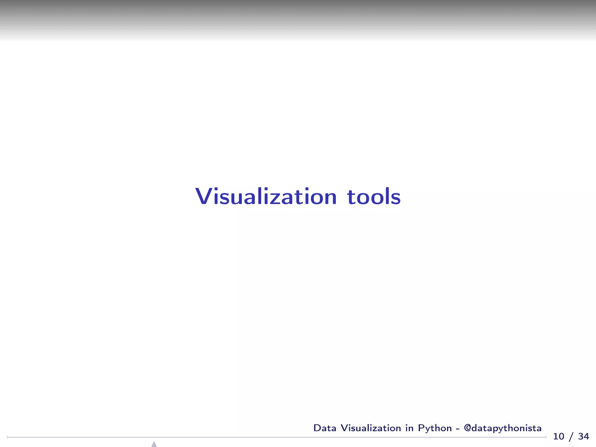 Visualization tools
10 / 34
Data Visualization in Python - @datapythonista
 