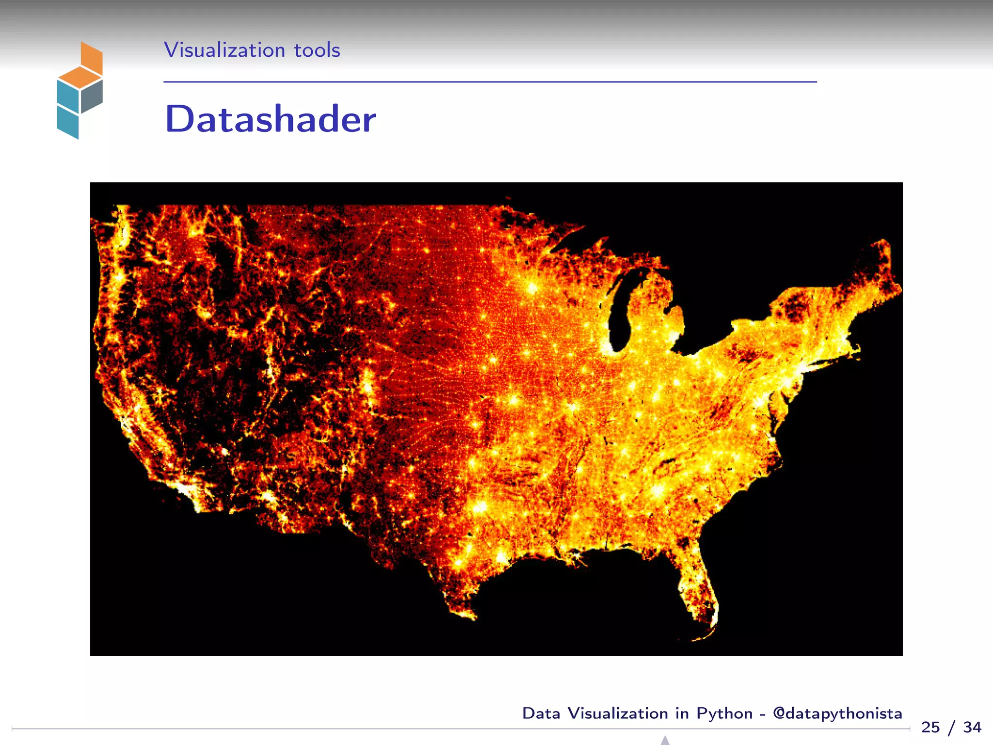 Visualization tools
Datashader
25 / 34
Data Visualization in Python - @datapythonista
 