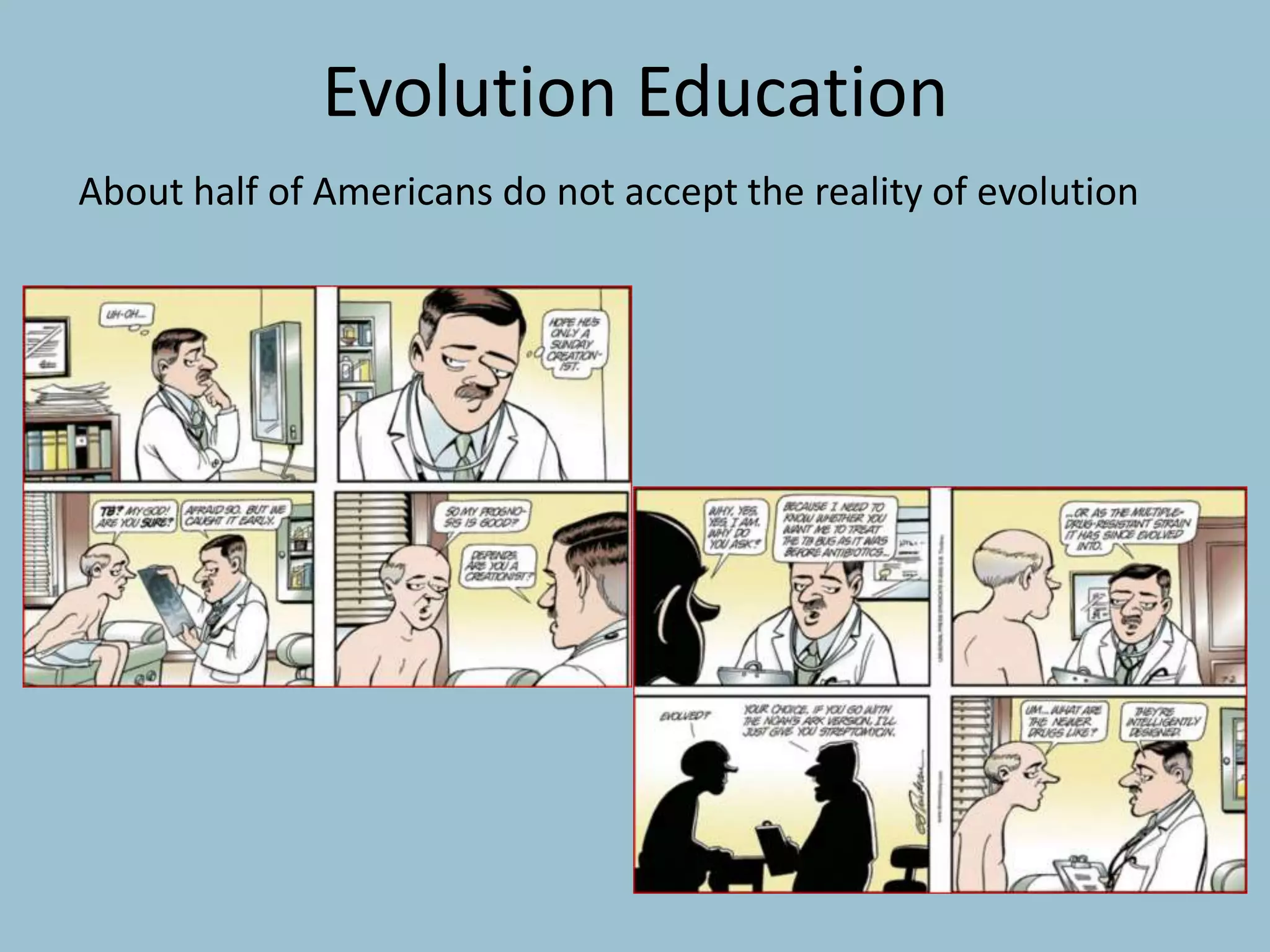 Evolution Education
About half of Americans do not accept the reality of evolution
 
