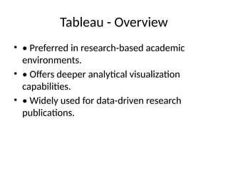 data visualization tools academic Python | PPTX