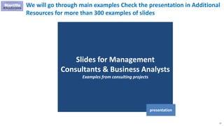 17
Slides for Management
Consultants & Business Analysts
Examples from consulting projects
presentation
We will go through...
