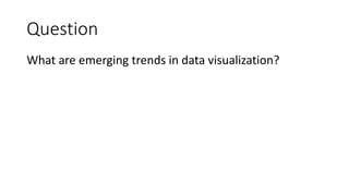 Question
What are emerging trends in data visualization?
 
