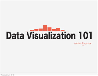 Data Visualization 101
                           weibo @jexchan




Thursday, January 10, 13
 