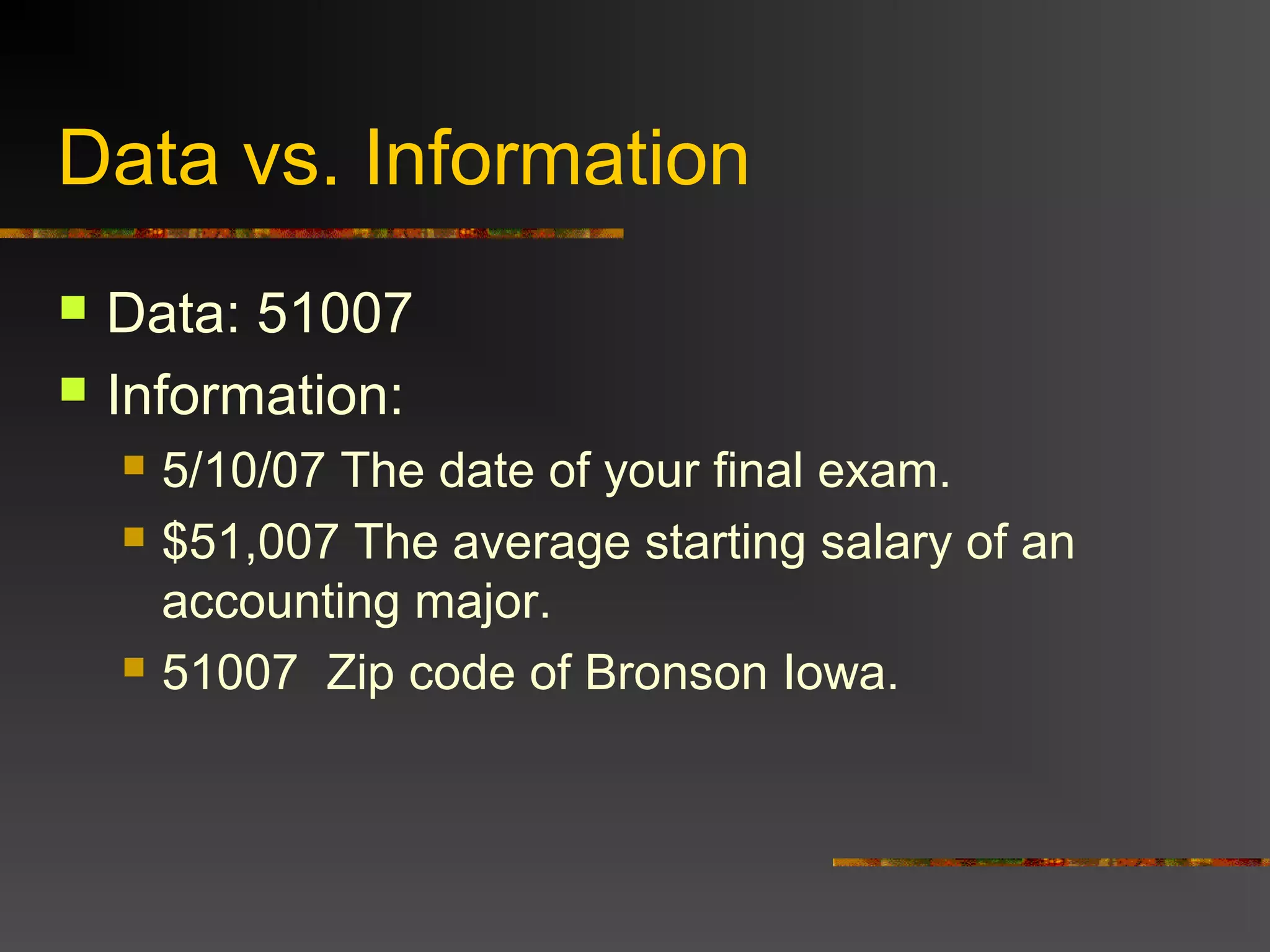 Data vs. information | PPT