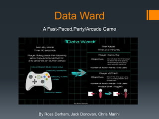 Data Ward
  A Fast-Paced,Party/Arcade Game




By Ross Derham, Jack Donovan, Chris Marini
 