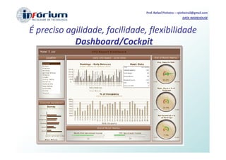 Prof. Rafael Pinheiro – rpinheiro2@gmail.com
                                                         DATA WAREHOUSE



É preciso agilidade, facilidade, flexibilidade
            Dashboard/Cockpit
 