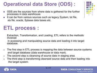 Data warehouse | PPT | Databases | Computer Software and Applications