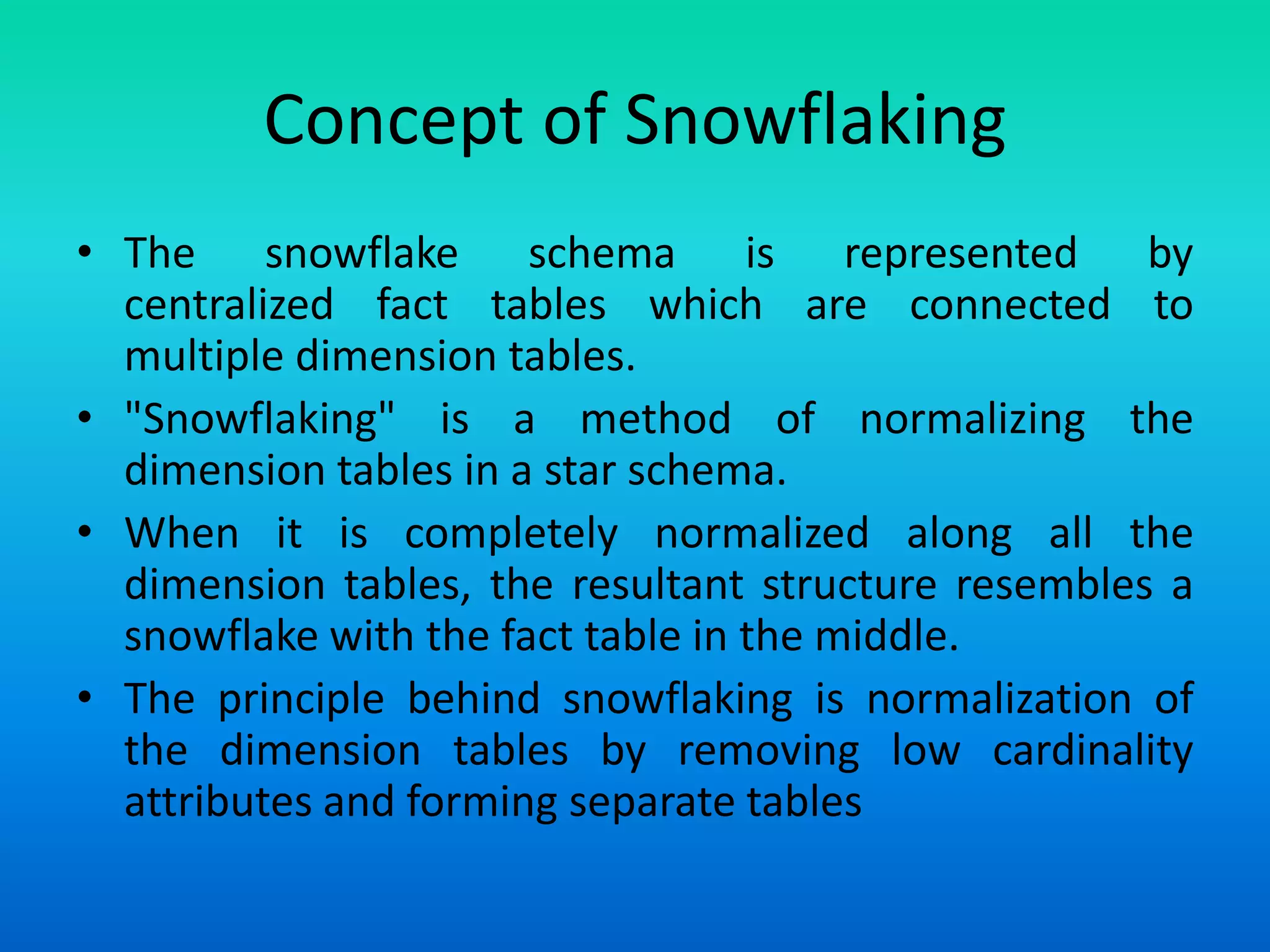 Data warehouse 21 snowflake schema | PPTX | Databases | Computer ...