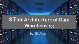 3 Tier Architecture of Data
Warehousing
by: Sk Akram
 