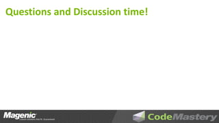 Questions and Discussion time!
 