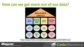 How can we get more out of our data?




         http://www.flickr.com/photos/danahlongley/4472897115/
 
