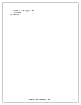 Data warehouse master test plan | DOC